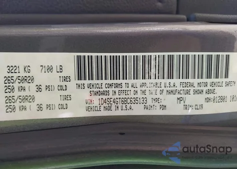 2011 Dodge Durango Crew from USA, damaged, VIN 1D4SE4GT6BC635133